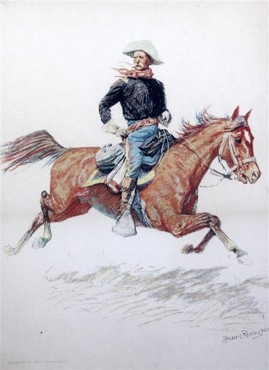 Frederic Remington (1861-1909) The Trapper and A Calvary Officer, 20 x 15in.